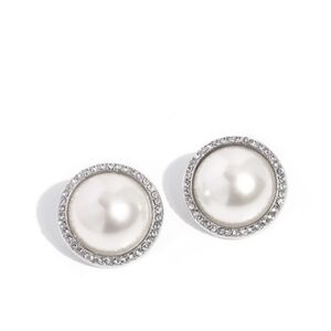 Paparazzi Silver and White Pearl Earrings Dazzling Duplicate White Post Jewelry